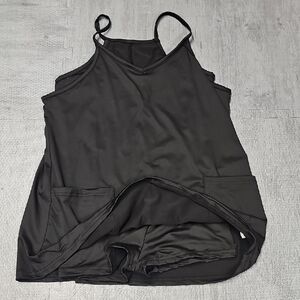 Black Sleeveless Romper with Pockets